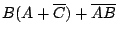 $\displaystyle B(A+\overline{C})+\overline{A}\overline{B}$