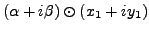 $\displaystyle ({\alpha}+ i \beta) \odot (x_1 + i y_1)$