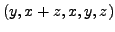 $ (y,x+z,x,y,z)$