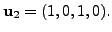 $ {\mathbf u}_2 = (1,0,1,0).$