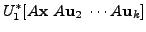 $\displaystyle U_1^* [ A {\mathbf x}\; A {\mathbf u}_2 \; \cdots A {\mathbf u}_k ]$