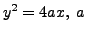 $ y^2 = 4 a x, \; a$