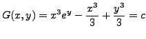 $\displaystyle G(x,y) = x^3 e^{y} - \frac{x^3}{3} + \frac{y^3}{3} = c$