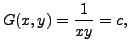 $ G(x, y ) = \displaystyle\frac{1}{ x y } = c,$