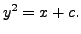 $ y^2 = x + c.$