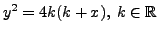 $ y^2 = 4 k (k+x), \; k \in {\mathbb{R}}$