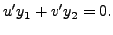 $\displaystyle u^\prime y_1 + v^\prime y_2=0.$