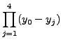 $\displaystyle \prod\limits_{j=1}^4 (y_0 - y_j)$