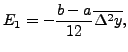 $\displaystyle E_1= - \frac{b-a}{12}\overline{\Delta^2 y}, $