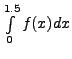 $ \int\limits^{1.5}_{0}f(x)dx$