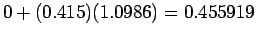 $\displaystyle 0+(0.415)(1.0986)=0.455919$