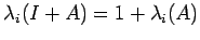 $ \lambda _i(I+A)=1+\lambda_i(A)$