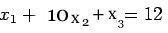 $\displaystyle x_1+10x_2+x_3=12$