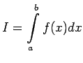 $\displaystyle I=\int\limits_{a}^{b}f(x)dx$