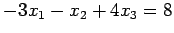 $\displaystyle -3x_1-x_2+4x_3=8$