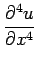 $ \displaystyle
\frac{\partial^{4}u}{\partial x^{4}}$