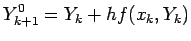 $\displaystyle Y^0_{k+1}=Y_k+hf(x_k,Y_k)$